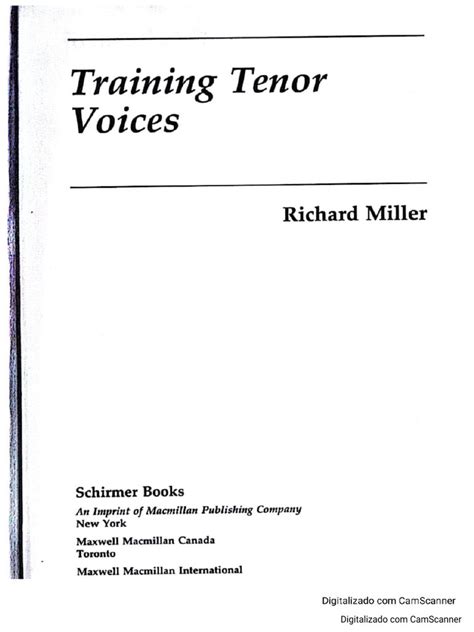 training tenor voices richard miller pdf|Training Tenor Voices .